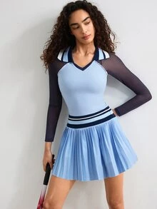 VARSIVA Women's Colorblock Pleated Casual Daily Outing Sports Dress - Multicolor - View 6