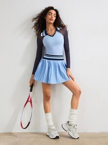 VARSIVA Women's Colorblock Pleated Casual Daily Outing Sports Dress - Multicolor - View 4