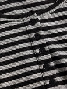 Tseoso 2-Pack Of Women's Striped Button-Down Half-Front Long-Sleeved Casual T-Shirts Durable Basic Style, All-Match And Suitable For Everyone, Street Fashion - Multicolor - View 9