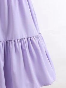 SHEIN Tween女孩套裝 2件組 淡紫色蝴蝶印花純色迷你洋裝套裝 夏季度假可愛穿搭 - 彩色 - 查看 7