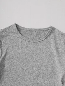 SHEIN Tween Girl Casual 3-Pack T-Shirt Grey Leopard Print Grey Black Digital Print Asymmetrical Hem Ruched Side Short Sleeve Tee Pullover Tops Summer School - Grey - View 3