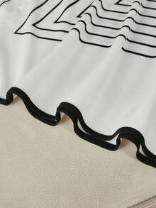 Omancia Striped Elegant Commuter Women's Long Sleeve Dress - Black and White - View 4