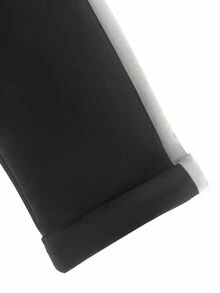 SHEIN Women's Loose Elegant Wide Leg Pants, Black & Beige Color Block, Autumn - Black and White - View 6