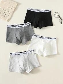 SHEIN Young Boy Surprise Blind Kids Box Minimalist Comfortable Casual Elastic Waist Skin-Friendly Boxer Briefs, Randomly Shipped 4pcs Pieces - Multicolor - View 9