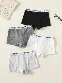 SHEIN Young Boy Surprise Blind Kids Box Minimalist Comfortable Casual Elastic Waist Skin-Friendly Boxer Briefs, Randomly Shipped 4pcs Pieces - Multicolor - View 5