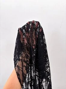EgrlEra 女款性感透視短版白色上衣 - 黑色 - 查看 5