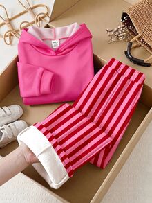 SHEIN Baby Girl Cartoon Dog Print Drop Shoulder Long Sleeve Casual Autumn Sweatshirt - Pink - View 6