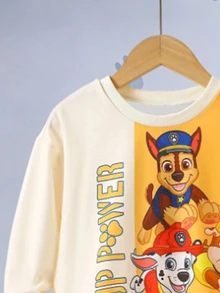 SHEIN | PAW Patrol Baby Boys 2pcs Cartoon Graphic Print Colorblock Crew Neck Long Sleeve Sweatshirt And Sweatpants Set - Multicolor - View 5
