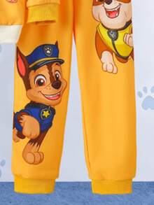 SHEIN | PAW Patrol Baby Boys 2pcs Cartoon Graphic Print Colorblock Crew Neck Long Sleeve Sweatshirt And Sweatpants Set - Multicolor - View 6