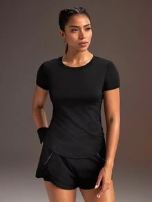 Powerista 女款休閒網布拼接短袖運動T恤 4件組，適用健身房、皮拉提斯、瑜珈、跑步、健身運動、日常戶外 - 彩色 - 查看 5