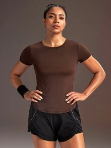 Powerista 女款休閒網布拼接短袖運動T恤 4件組，適用健身房、皮拉提斯、瑜珈、跑步、健身運動、日常戶外 - 彩色 - 查看 2