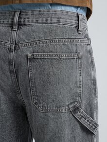 Slateforde Jeans de mezclilla lavados casuales para hombre - Gris Oscuro - Ver 6