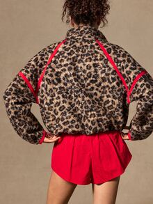 VARSIVA Street Leopard Print Long Sleeve Sports Jacket - Multicolor - View 8