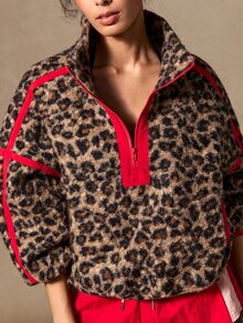 VARSIVA Street Leopard Print Long Sleeve Sports Jacket - Multicolor - View 7