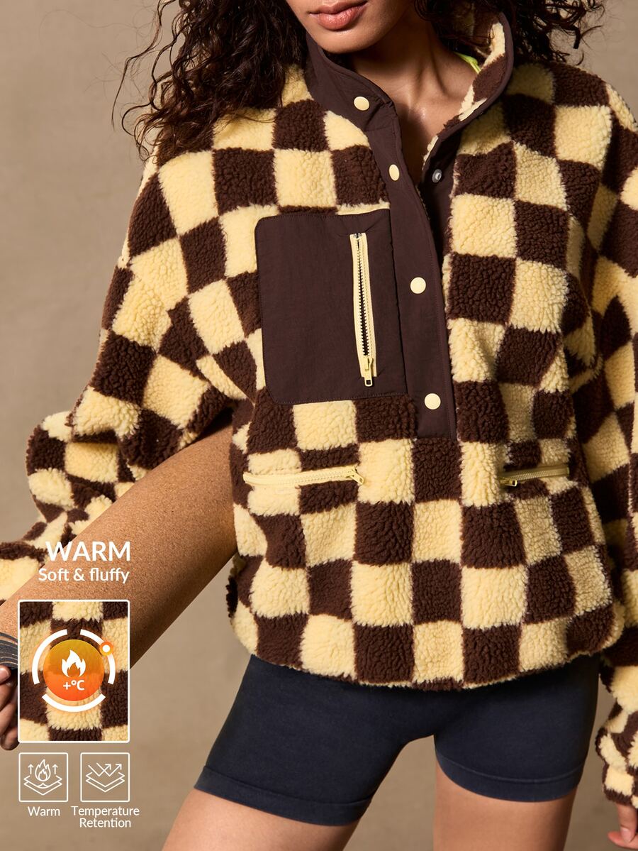 VARSIVA Women's Plaid Casual Daily Outdoor Sports Jacket - Multicolor - View 1