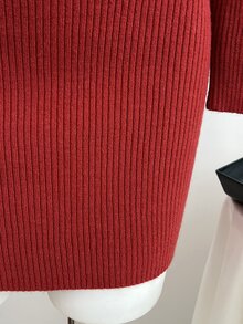 Elamini Women's Sweet Bow Decor Sweater Dress - Red - View 6