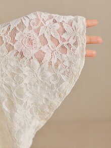 Poéselle Áo khoác thời trang nữ mùa thu kiểu Napoleon Y2K, thiết kế hai hàng cúc, ren bèo gấu áo, phong cách thanh lịch kiểu Pháp, màu be, phù hợp đi chơi và tiệc trà chiều - Màu be - Xem 10