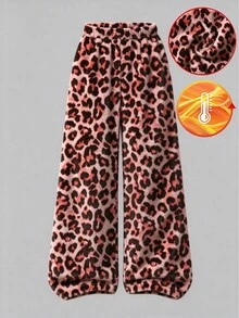 1pc Girls' Gold Mink Velvet Straight Leg Pants, Suitable For Autumn/Winter Daily Wear - Multicolor - View 5