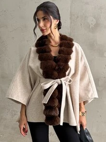 Firerie Women Overcoats,Autumn,Winter - Khaki - View 4
