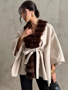 Firerie Women Overcoats,Autumn,Winter - Khaki - View 3