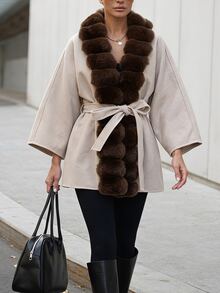 Firerie Women Overcoats,Autumn,Winter - Khaki - View 8