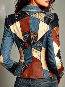 Glimmora Women's Fashion Elastic Solid Color Long Sleeve Turn Collar Single-Breasted Top, Autumn/Winter - Multicolor - View 2