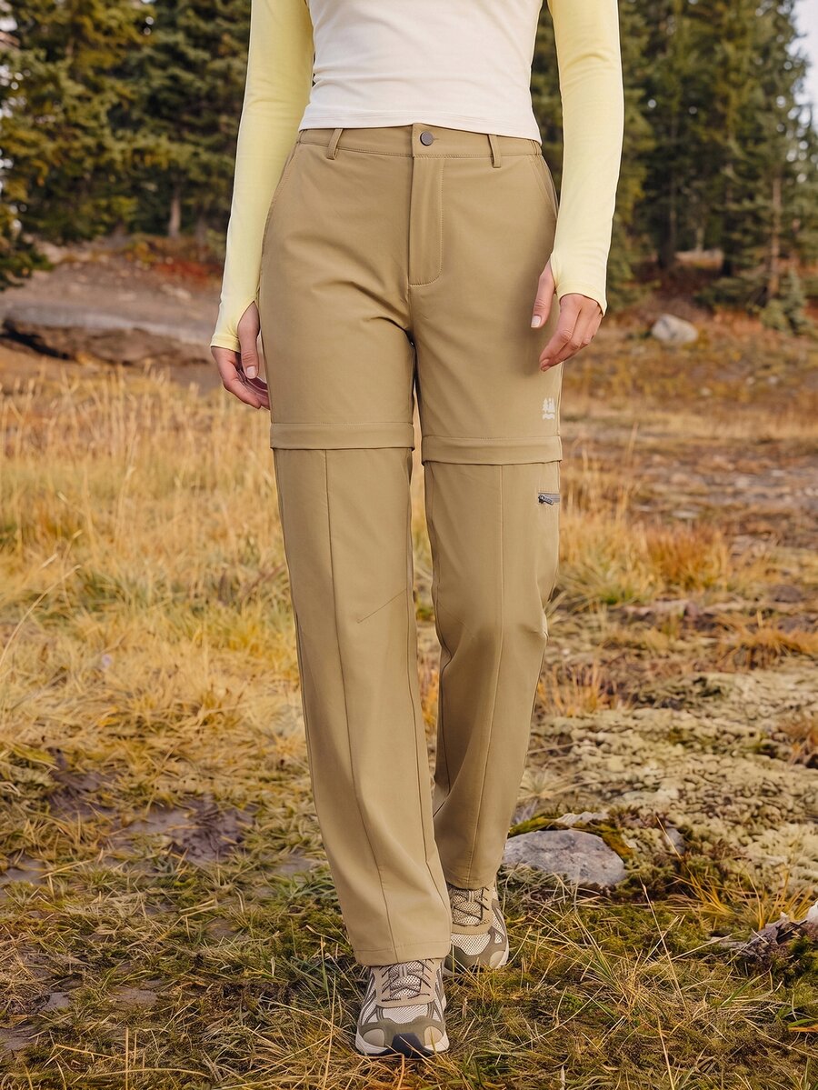 In My Nature Women's Hiking Pants Straight Leg Khaki Loose Fit Detachable Pocket Outdoor Cargo Trousers Mid Rise All Season For Hiking Camping Travel Trekking - Khaki - View 1