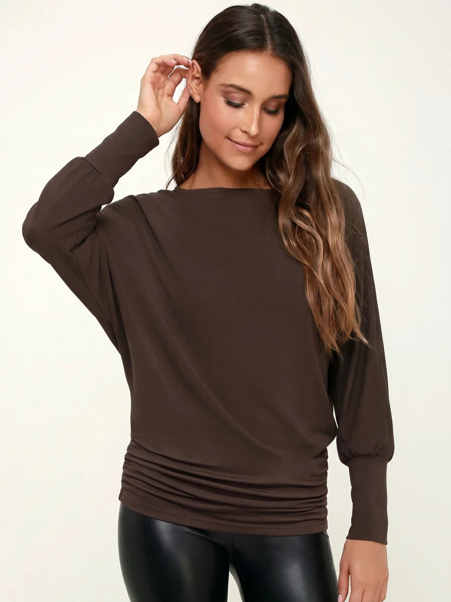 Chikora Plus Size Women Solid Color Casual Elegant Daily T-Shirt Fall Office Business