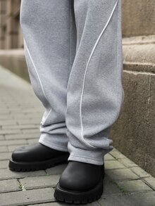 Major Grit Men's Grey Street Style Sweatpants, Loose Casual Streetwear Printed Pants, Suitable For Daily Wear And Outings, Ideal Gift For Friends Gym Fall - Grey - View 3