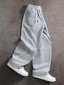Major Grit Men's Grey Street Style Sweatpants, Loose Casual Streetwear Printed Pants, Suitable For Daily Wear And Outings, Ideal Gift For Friends Gym Fall - Grey - View 6