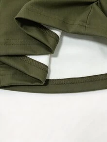 SHEIN [印花設計] 夏季休閒波西米亞風花卉印花背心上衣 度假橄欖綠 - 軍綠色 - 查看 7