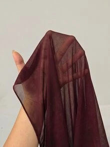 Auralis 優雅高彈力大尺碼長洋裝,收腰設計,雙層紫紅色網紗披肩疊層,魚尾裙擺,適合聖誕與新年 - 中紫紅色 - 查看 10