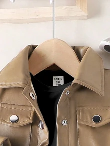 SHEIN 3 قطع/مجموعة ملابس أنيقة كاواي مضحكة باردة بأسلوب الشارع للفتيات الصغيرات الربيع/الخريف جلسة تصوير حفلة رايف كاكي أسود مطابقة عائلية - كاكي - مشاهدة 6