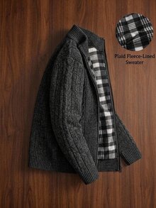 Formmaro Old Money Men's Solid Color Casual Versatile Daily Wear Cardigan, Fall/Winter Unisex Style, Couple Outfit, Best Holiday Gift - Dark Grey - View 2