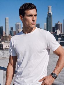 TekDrob Double Anti-Odor Heavy Viscose Henley T-Shirt With Regular Fit - White - View 8