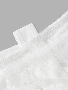Skyraze White Open Shoulder Lace 2-In-1 Flared Sleeve Long Sleeve Women's Top, Autumn, Festival, Party Tea Party, Beach, Wedding, Romantic - White - View 10