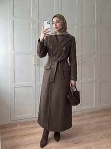 Celisse Women's Overcoat, Autumn/Winter Overcoat, Long Coat, Fashion Autumn/Winter Jacket, Suitable For Outdoor, Street, Gathering, Party, Formal Occasions - Brown - View 6