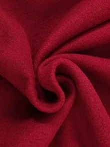SHEIN 青少年女孩雪花洗水抓絨連帽夾克，紅色保暖內裡拉鍊運動衫，純色寬鬆口袋運動外套，適合秋冬校園穿著 - 紅色 - 查看 6