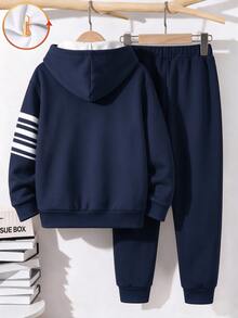 SHEIN 青少年男孩連帽衫與運動衫套裝 - 彩色 - 查看 2