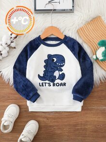 SHEIN Young Boy Letter Cartoon Pattern Casual Everyday Long Sleeve Sweatshirt - Multicolor - View 4