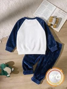 SHEIN Young Boy Letter Cartoon Pattern Casual Everyday Long Sleeve Sweatshirt - Multicolor - View 2