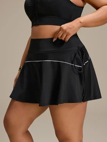 Rhythm Era Women's Plus Size Colorblock Casual Daily Travel Sports Skort - Black - View 5