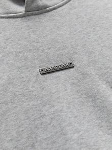 AXEPEAK American Style Deconstructed Curved Split Casual Hoodie, Vintage Y2K Baggy Streetwear, For Holiday - Grey - View 5