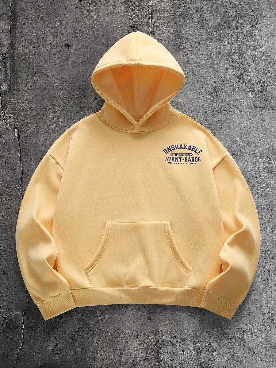 AXEPEAK Men's Casual Daily Wear Hoodie - Yellow - View 1
