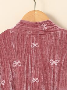 SHEIN Women's Burgundy Elegant Velvet Long Robe, Comfortable Sleepwear, Fall, Winter - Burgundy - View 6