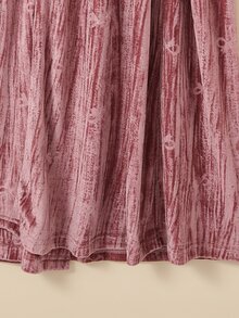 SHEIN Women's Burgundy Elegant Velvet Long Robe, Comfortable Sleepwear, Fall, Winter - Burgundy - View 7