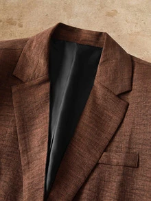 HIMLAND Men's Solid Color Vest, Long Sleeve Jacket And Pants Casual Suit Set Halloween Christmas Winter Party Autumn - Brown - View 12