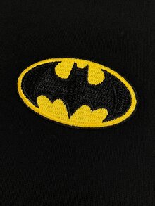 BATMAN X SHEIN Manfinity EMRG هودي رجالي كاجوال يومي بجيوب، سويت شيرت بطراز غوث - الأسود - مشاهدة 7