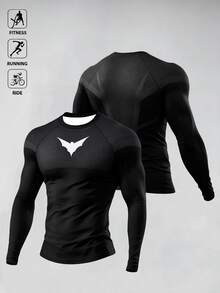 BATMAN X SHEIN Gym Rark Men's Bat Pattern Casual Daily Wear Sports T-Shirt - Multicolor - View 1