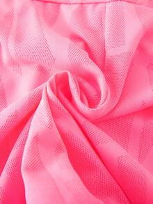 Girls 2pcs Soft Mesh Knit Backless Sleeveless Top High Waist Elastic Tight Shorts Set, Suitable For Workout Sports, Summer Gym Pink Y2k Athletic Baggy - Hot Pink - View 9